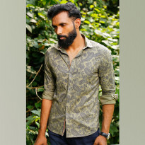 Outlook Casual Shirt for Men - (OMCS-18010_ OLIVE PRINTED)