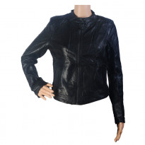 Emwest Black Faux Leather Jacket for Women 103010014001077