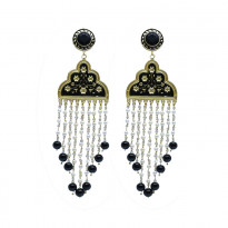 Black Meenakari Metal Jhumka (CE019)