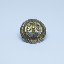 Dual Toned German Silver Adjustable Lotus Ring (CR001)
