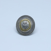Dual Toned German Silver Adjustable Heavy Weight Ring (CR002)