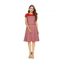 D-119 Harley Red Midi Dress for Party & Wedding