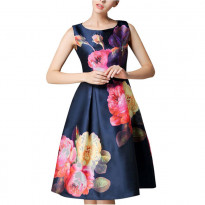 D-60 Ruhi Nevy Blue Midi Dress for Party & Wedding