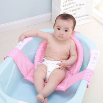 Baby Bath Seat Support Net, Newborn Double Sling Safety Bathing Shower Bed Pillow-Pink
