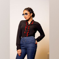 Outlook Casual Shirt for Women - (OWCS-18001_ BLACK)