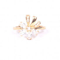 Golden White Stoned Ring (Sp 1026)