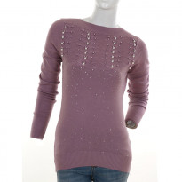 Gentle Park Solid Light Purple Colored   Ladies Sweater Full Sleeve (0601853002)