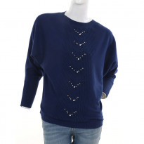 Gentle Park Solid Navy Blue Colored Ladies Sweater Full Sleeve (0601853003)