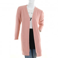 Gentle Park Body Striped Double Pocket Melons Colored  Full Sleeve Ladies Sweater (0601853015)