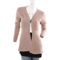 Gentle Park Chest Double Pocket Brown Colored Full Sleeve Ladies Sweater (0601853017)