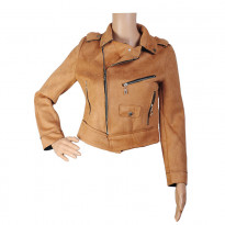 Emwest Brown Faux Leather Jacket for Women (103010014001050)