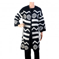 Emwest Black and White Knit Winter Top for Women (103010022001207) - Free size
