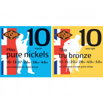 Rotosound Pure Nickel (PN10) & Rotosound Tru Bronze (TB10) Combo