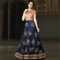 Zeros Bangladesh Navy BLue Dhupian Embroidered Unstitched Dress (Swagat 5402)
