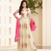 Zeros Bangladesh Off White Georgette Embroidered Unstitched Dress (86003)