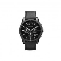 Armani Exchange Men's Black Leather Watch AX2098