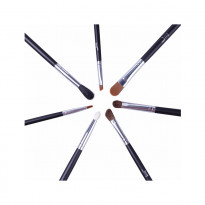Jessup 7pcs Basic Black & Silver Brush Set - (T073)