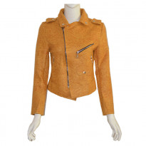 Emwest Brown Faux Leather Jacket for Women 103010014001053