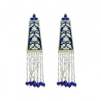Blue Meenakari Metal Jhumka Peacock Design (CE003)