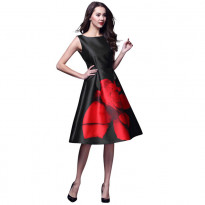 D-101 Rosy Black Midi Dress for Party & Wedding