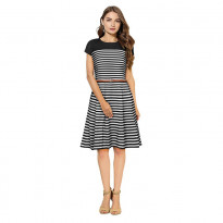 D-120 Harley Black Midi Dress for Party & Wedding
