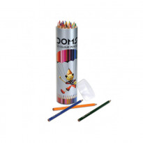 DOMS Full Size Color pencil 24Pcs Multicolor ( Round Tin)