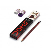 Doms A1 Deep Dark Graphite Pencil 100Pcs With Free 10 Eraser and 10 Sharpner