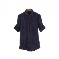 Gentle Park Blue Maroon Checked Casual Shirt (01003530107)