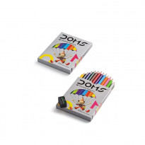 DOMS Half  Size Color pencil 12Pcs Multicolor With Free 1 Sharpner