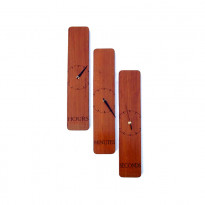 Hovel  Three Dial Wooden Wall Clock HCBT17