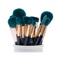 Jessup T113 15pcs Blue/Dark-green Brush Set
