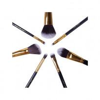 Jessup 7PCS Black & Gold Brush Set - (T106)