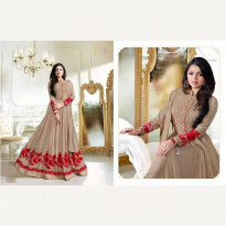 Zeros Bangladesh Brown Georgette Embroidered Dress for women (LTR 1202) 