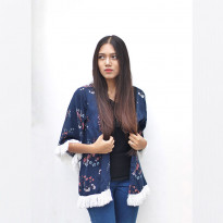 Midnight Blue Shrug Kimono for Female