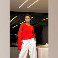 Outlook Fashion Top for Women - (OWWFT-18022_RED)