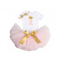 1 Year Baby Girls Princess Dress-Pink