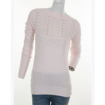 Gentle Park Solid Light Pink Colored   Ladies Sweater Full Sleeve (0601853021)