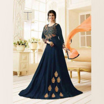 Zeros Bangladesh Blue Georgette Embroidered Unstitched Dress (Zubeda- 2012)